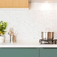 99DECO - Crédence cuisine en aluminium - motif terrazzo blanc et vert - 240x50 cm (en 2 bandeaux) - vignette