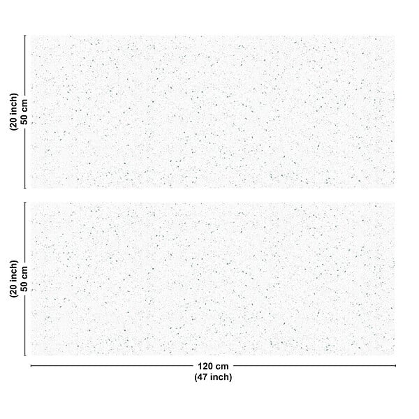 99DECO - Crédence cuisine en aluminium - motif terrazzo blanc et vert - 240x50 cm (en 2 bandeaux) - large