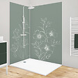 99DECO - Lot de 2 panneaux de douche en aluminium (90x220 & 120x220 cm) + profilés blanc - Charme - Blanc et Vert - vignette