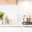 99DECO - Fond de hotte en aluminium - motif floral ocre - 70x90 cm - vignette