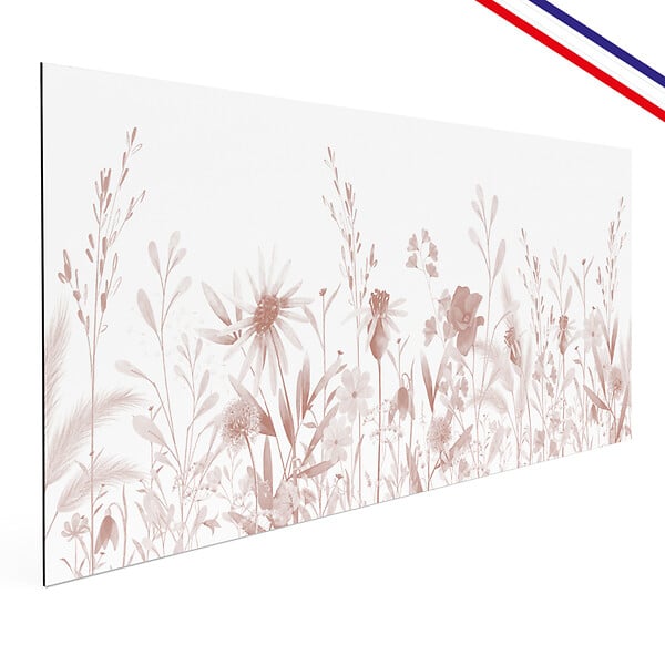 99DECO - Fond de hotte en aluminium - motif floral ocre - 70x60 cm - large