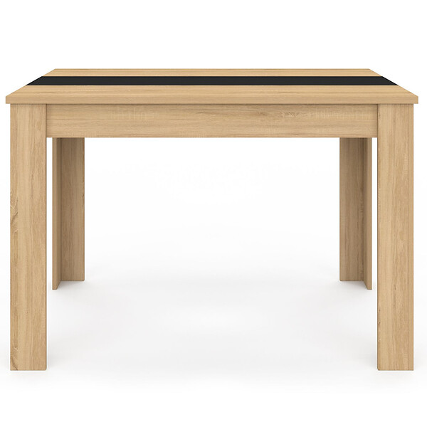 ID MARKET - Table à manger rectangle ROZY 4 personnes façon hêtre et noire 110 cm - large