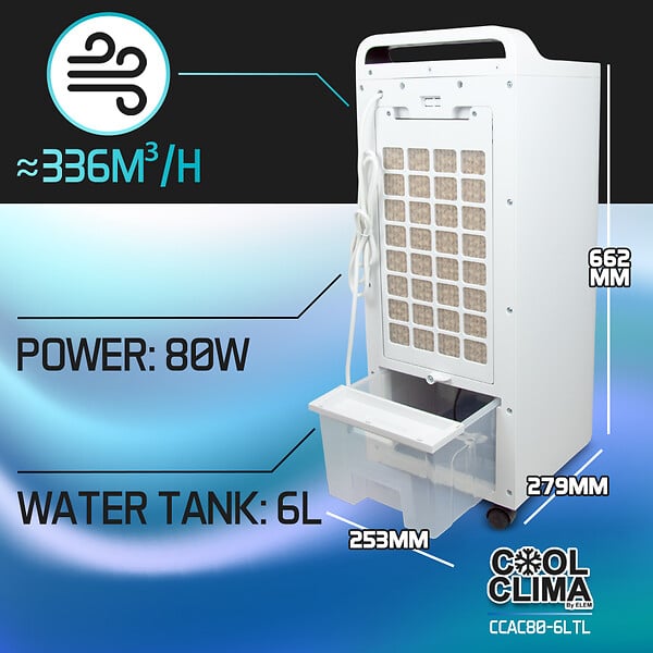 COOL CLIMA - RAFRAICHISSEUR D AIR 6L - COOL CLIMA - CCAC80-6LTL - large