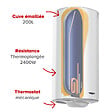 ARISTON - Pack Chauffe-eau Vertical Mural Blindé 200 l Ariston INITIO + Trepied 4090027 + Groupe Sécurité Inox - vignette