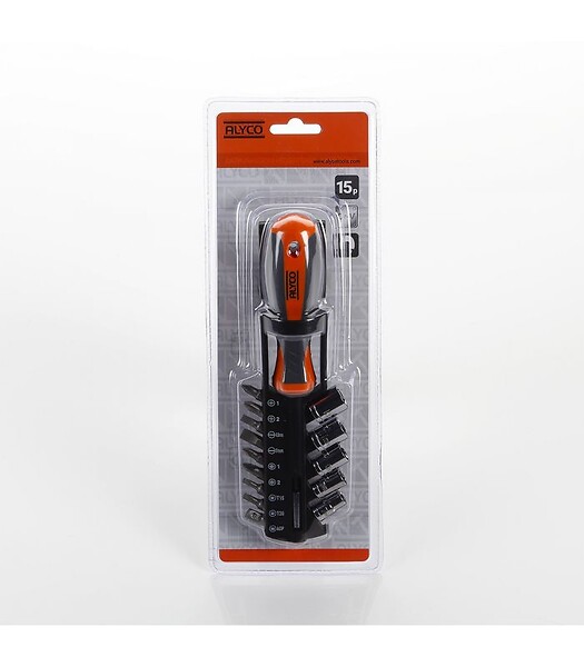 ALYCO - Set 15Pcs Adaptateur+Douilles+Embouts Alyco Orange Alyco 170461 - large