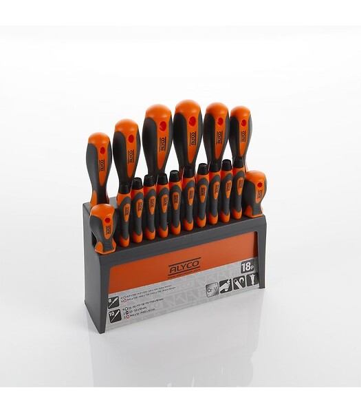 ALYCO - Set Mixte de 18 Tournevis Alyco Orange 170463 - large