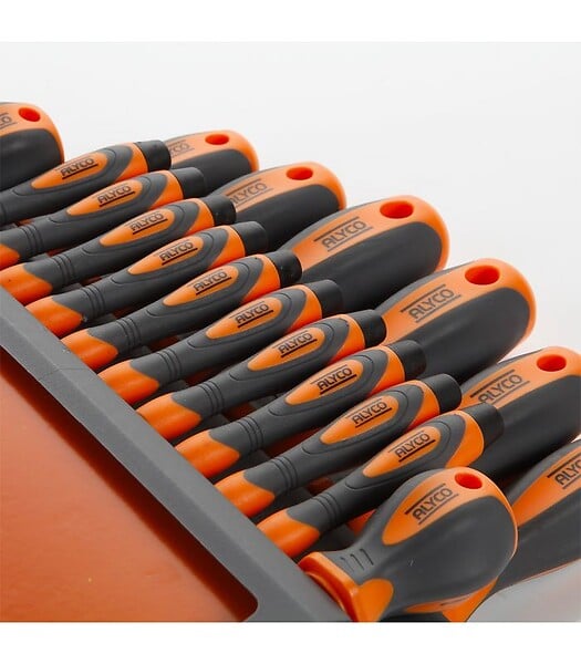 ALYCO - Set Mixte de 18 Tournevis Alyco Orange 170463 - large