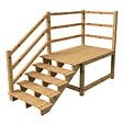 VINUOVO - MILANO - Escalier en bois 5 marches H88 cm - sans contre-marche - Palier L120 x P189 cm - Rambarde escalier gauche, palier gauche et en face - vignette