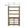 VINUOVO - MILANO - Escalier en bois 5 marches H88 cm - sans contre-marche - Palier L120 x P189 cm - Rambarde escalier gauche, palier gauche et en face - vignette