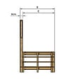 VINUOVO - MILANO - Escalier en bois 4 marches H71 cm - sans contre-marche - Palier L120 x P116 cm - Rambarde escalier et palier à gauche - vignette