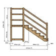 VINUOVO - MILANO - Escalier en bois 6 marches H105 cm - avec contre-marches - Palier L120 x P116 cm - Escalier rambardes des 2 côtés,Palier à droite et en face - vignette