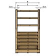 VINUOVO - MILANO - Escalier en bois 6 marches H105 cm - avec contre-marches - Palier L120 x P116 cm - Escalier rambardes des 2 côtés,Palier à droite et en face - vignette