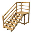 VINUOVO - MILANO - Escalier en bois 7 marches H122 cm - sans contre-marche - Palier L120 x P116 cm - Rambarde escalier gauche, palier gauche et en face - vignette