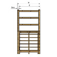 VINUOVO - MILANO - Escalier en bois 7 marches H122 cm - sans contre-marche - Palier L120 x P116 cm - Rambarde escalier gauche, palier gauche et en face - vignette