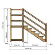 VINUOVO - MILANO - Escalier en bois 6 marches H105 cm - sans contre-marche - Palier L120 x P116 cm - Escalier rambardes des 2 côtés,Palier à droite et en face - vignette