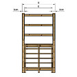 VINUOVO - MILANO - Escalier en bois 6 marches H105 cm - sans contre-marche - Palier L120 x P116 cm - Escalier rambardes des 2 côtés,Palier à droite et en face - vignette