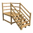 VINUOVO - MILANO - Escalier en bois 5 marches H88 cm - sans contre-marche - Palier L120 x P189 cm - Escalier rambardes des 2 côtés,Palier à droite et en face - vignette