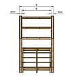 VINUOVO - MILANO - Escalier en bois 5 marches H88 cm - sans contre-marche - Palier L120 x P189 cm - Escalier rambardes des 2 côtés,Palier à droite et en face - vignette