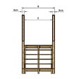 VINUOVO - MILANO - Escalier en bois 6 marches H105 cm - sans contre-marche - Palier L120 x P116 cm - Rambardes escalier et palier des 2 côtés - vignette