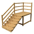 VINUOVO - MILANO - Escalier en bois 6 marches H105 cm - avec contre-marches - Palier L120 x P189 cm - Rambarde escalier gauche, palier gauche et en face - vignette