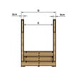VINUOVO - MILANO - Escalier en bois 3 marches H54 cm - avec contre-marches - Palier L120 x P116 cm - Rambardes escalier et palier des 2 côtés - vignette