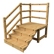VINUOVO - MILANO - Escalier en bois 4 marches H71 cm - avec contre-marches - Palier L120 x P116 cm - Rambarde escalier gauche, palier gauche et en face - vignette