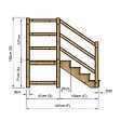 VINUOVO - MILANO - Escalier en bois 4 marches H71 cm - avec contre-marches - Palier L120 x P116 cm - Rambarde escalier gauche, palier gauche et en face - vignette