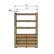 VINUOVO - MILANO - Escalier en bois 4 marches H71 cm - avec contre-marches - Palier L120 x P116 cm - Rambarde escalier gauche, palier gauche et en face - vignette