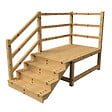 VINUOVO - MILANO - Escalier en bois 4 marches H71 cm - avec contre-marches - Palier L120 x P189 cm - Rambarde escalier gauche, palier gauche et en face - vignette