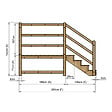 VINUOVO - MILANO - Escalier en bois 4 marches H71 cm - avec contre-marches - Palier L120 x P189 cm - Rambarde escalier gauche, palier gauche et en face - vignette