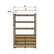VINUOVO - MILANO - Escalier en bois 4 marches H71 cm - avec contre-marches - Palier L120 x P189 cm - Rambarde escalier gauche, palier gauche et en face - vignette