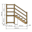 VINUOVO - MILANO - Escalier en bois 5 marches H88 cm - sans contre-marche - Palier L120 x P116 cm - Escalier rambardes des 2 côtés,Palier à droite et en face - vignette