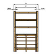 VINUOVO - MILANO - Escalier en bois 5 marches H88 cm - sans contre-marche - Palier L120 x P116 cm - Escalier rambardes des 2 côtés,Palier à droite et en face - vignette