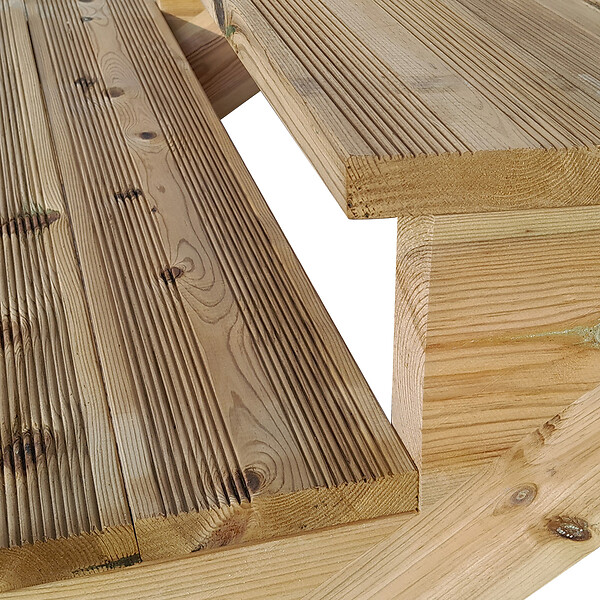 VINUOVO - MILANO - Escalier en bois 5 marches H88 cm - sans contre-marche - Palier L120 x P116 cm - Escalier rambardes des 2 côtés,Palier à droite et en face - large
