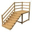 VINUOVO - MILANO - Escalier en bois 7 marches H122 cm - avec contre-marches - Palier L120 x P189 cm - Rambarde escalier gauche, palier gauche et en face - vignette