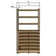 VINUOVO - MILANO - Escalier en bois 7 marches H122 cm - avec contre-marches - Palier L120 x P189 cm - Rambarde escalier gauche, palier gauche et en face - vignette