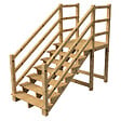 VINUOVO - MILANO - Escalier en bois 7 marches H122 cm - sans contre-marche - Palier L120 x P116 cm - Rambardes escalier et palier des 2 côtés - vignette