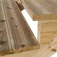 VINUOVO - MILANO - Escalier en bois 7 marches H122 cm - sans contre-marche - Palier L120 x P116 cm - Rambardes escalier et palier des 2 côtés - vignette