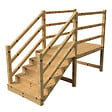 VINUOVO - MILANO - Escalier en bois 5 marches H88 cm - avec contre-marches - Palier L120 x P189 cm - Rambardes escalier et palier des 2 côtés - vignette