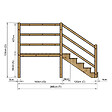 VINUOVO - MILANO - Escalier en bois 5 marches H88 cm - avec contre-marches - Palier L120 x P189 cm - Rambardes escalier et palier des 2 côtés - vignette