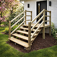 VINUOVO - MILANO - Escalier en bois 5 marches H88 cm - avec contre-marches - Palier L120 x P189 cm - Rambardes escalier et palier des 2 côtés - vignette