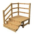VINUOVO - MILANO - Escalier en bois 3 marches H54 cm - avec contre-marches - Palier L120 x P116 cm - Rambarde escalier gauche, palier gauche et en face - vignette