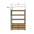 VINUOVO - MILANO - Escalier en bois 3 marches H54 cm - avec contre-marches - Palier L120 x P116 cm - Rambarde escalier gauche, palier gauche et en face - vignette
