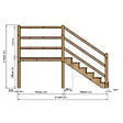 VINUOVO - MILANO - Escalier en bois 6 marches H105 cm - avec contre-marches - Palier L120 x P189 cm - Rambardes escalier et palier des 2 côtés - vignette