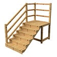 VINUOVO - MILANO - Escalier en bois 6 marches H105 cm - avec contre-marches - Palier L120 x P116 cm - Rambarde escalier gauche, palier gauche et en face - vignette