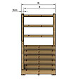 VINUOVO - MILANO - Escalier en bois 6 marches H105 cm - avec contre-marches - Palier L120 x P116 cm - Rambarde escalier gauche, palier gauche et en face - vignette