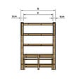 VINUOVO - MILANO - Escalier en bois 3 marches H54 cm - sans contre-marche - Palier L120 x P189 cm - Escalier rambardes des 2 côtés,Palier à droite et en face - vignette