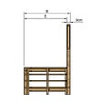 VINUOVO - MILANO - Escalier en bois 4 marches H71 cm - sans contre-marche - Palier L120 x P189 cm - Rambardes escalier et palier à droite - vignette