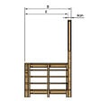 VINUOVO - MILANO - Escalier en bois 5 marches H88 cm - sans contre-marche - Palier L120 x P189 cm - Rambardes escalier et palier à droite - vignette