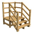 VINUOVO - MILANO - Escalier en bois 3 marches H54 cm - sans contre-marche - Palier L120 x P116 cm - Escalier rambardes des 2 côtés,Palier à droite et en face - vignette